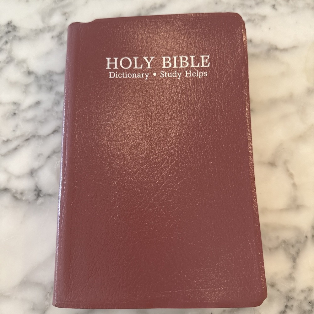 VTG 1989 Holy Bible KJV Red Letter Dictionary Study Helps World Publishing Rose